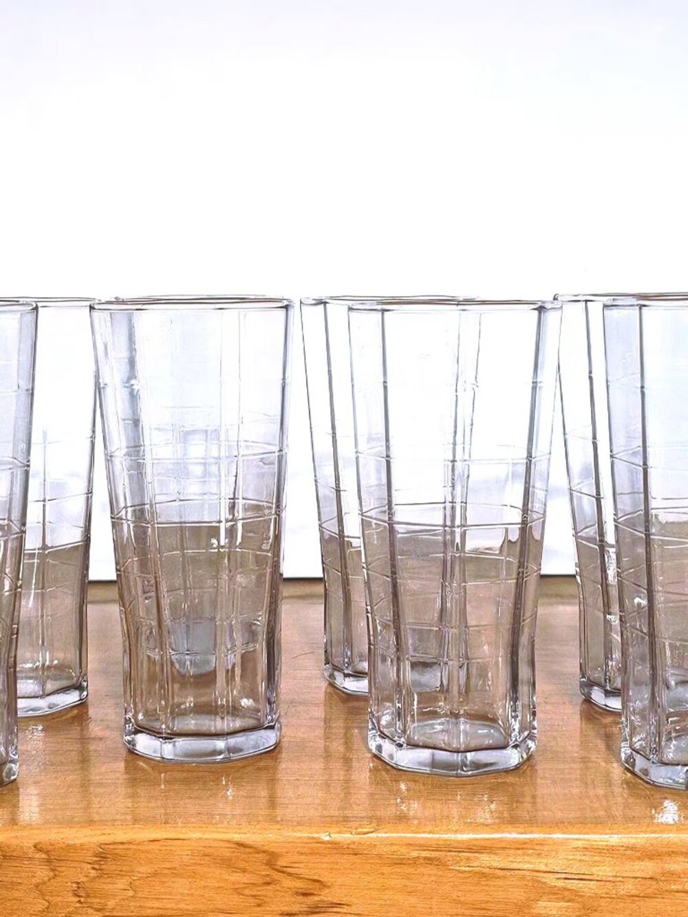 Set of 8 Purple Vintage Anchor Hocking Carlyle Glasses
